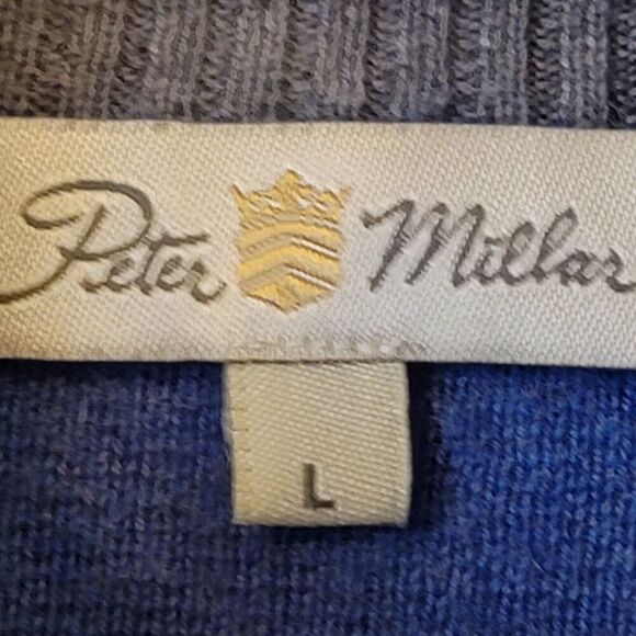 Peter Millar Blue Cape Sweater Vest Men's Size Large Extra Fine Italian Merino - Picture 3 of 8